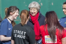 Prime Minister Theresa May Meets Street League for a Photo Opportunity