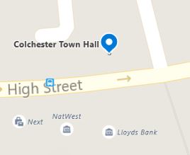 Colchester Town Hall Map